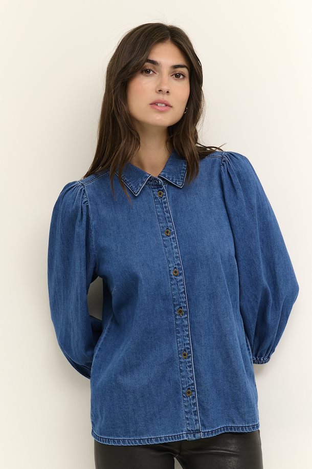 Blue Wash CUpaola Denim Bluse – Køb CUpaola Denim Bluse fra str. XS-XXL her