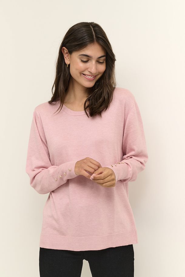 Knit Sweater - Light pink melange - Ladies